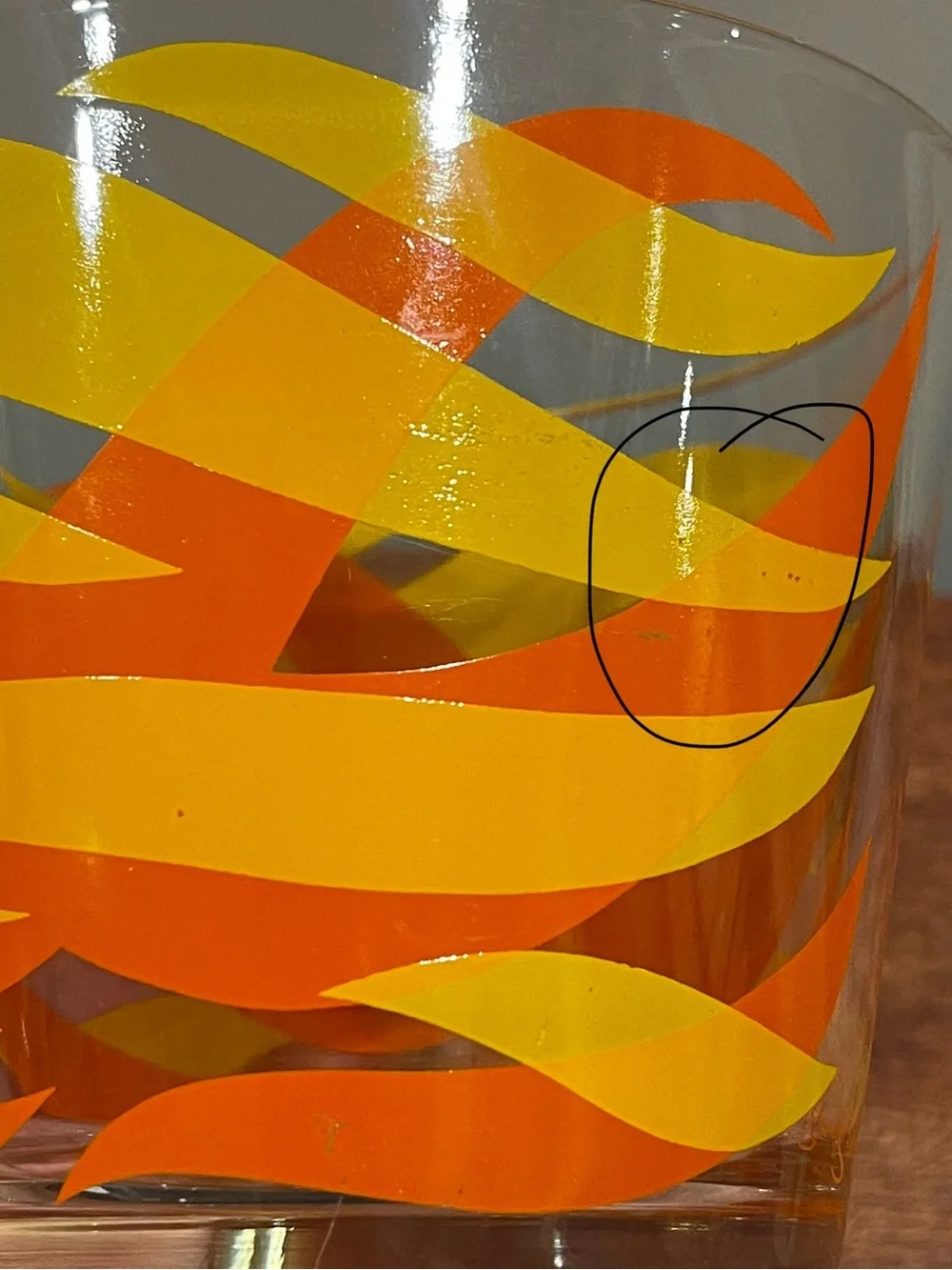 READ STARLYTE Mid Century Modern MCM Glass Ice Bucket 5” Orange Yellow